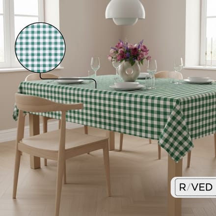 Raved Tafelzeil – 140 cm x 320 cm – Boerenbont Ruit Donker Groen – PVC – Afwasbaar