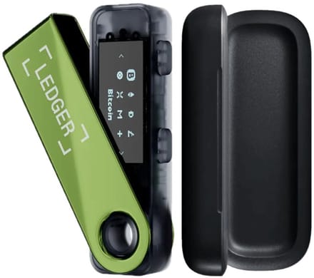 Ledger Nano S Plus Oxidate Green + Case - Hardware Wallet Bundel - Bluetooth - Originele Ledger Case