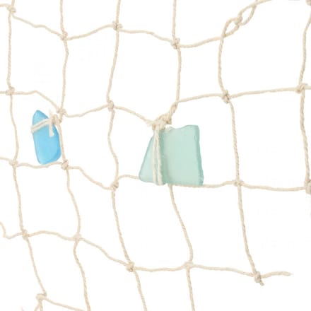 Maritiem visnet, deco net met schelpen 100×120cm