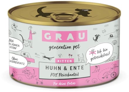Grau Graanvrij Kattenvoer Kip & Kalkoenharten - 6 x 200 g