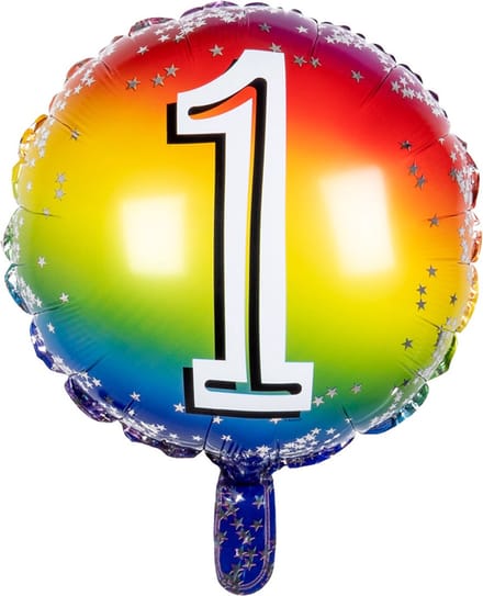 Boland - Folieballon '1' 1 - Multi - Cijfer ballon