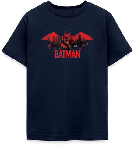 Batman Met Vleermuizen En Rood Batman-Logo T-Shirt Tiener