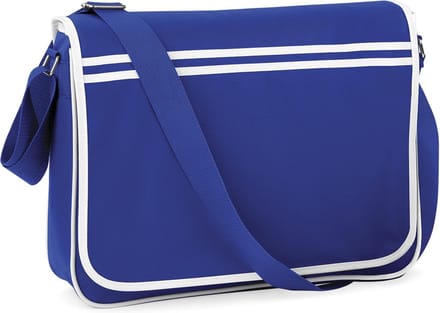 BagBase Retro Messenger BG71 - BRIGHT ROYAL/WHITE - 40 x 30 x 10 cm
