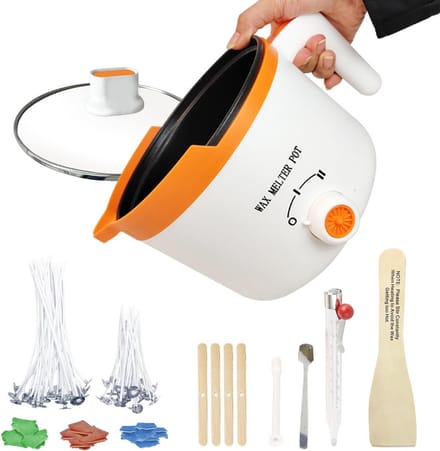 Elektrische Smeltpot - Was Smeltapparaat - Kaarsen Maken - Instelbare Temperatuur - Compact Formaat - Zilver