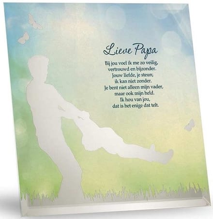 "Silver Silhouette spiegel ""Lieve Papa"""