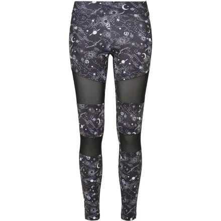 Urban Classics - Tech Mesh AOP blackuniverse Sportlegging - S - Zwart