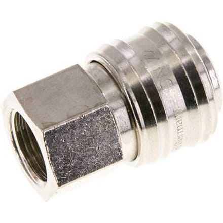 Vernikkeld Messing DN 7.2 (Euro) Luchtkoppeling Snelkoppeling G 3/8 inch Binnendraad FKM