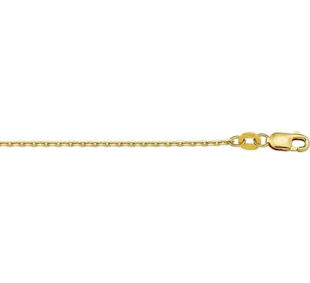 YO&NO - Ketting - Goud - Anker gediamanteerd -  1,3 mm -  41 - 43 - 45 cm - 585 goud