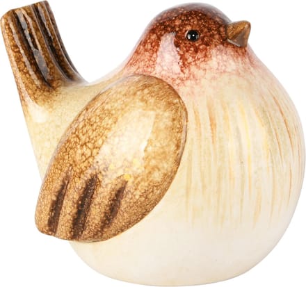Dekoratief | Vogel zittend, bruin/rood, keramiek, 16x12x14cm | A245659