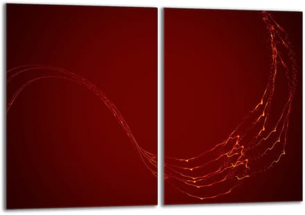 TMK ArtDeko - Glazen Kookplaat Beschermer - 2x 40x52 - Rood