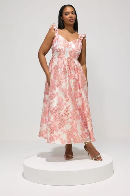 Yours London Witte Bloemen Jacquard Maxijurk Size 48