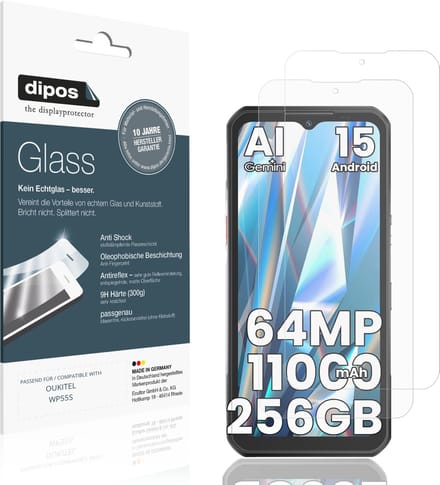 dipos – 2x Matte Pantserfolie geschikt voor OUKITEL WP55S | 9H Screenprotector