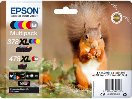 Epson Inktcartridge 378/478XL (C13T379D4010) 6-kleuren Multipack Hoge capaciteit