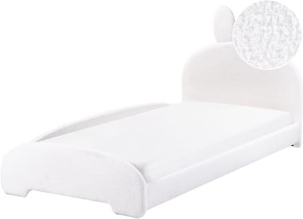PERROS - Kinderbed - Gebroken wit - 90 x 200 cm - Bouclé