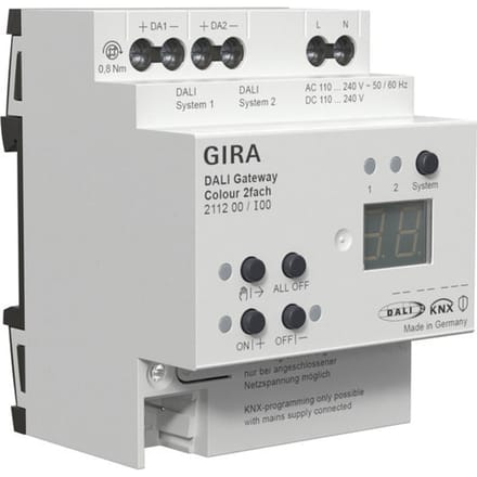 Gira DALI Gateway KNX Secure 2-Kanaals DIN-Rail - 211200