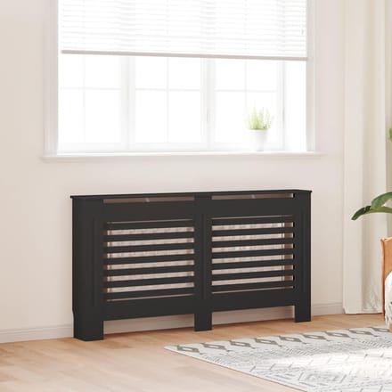 vidaXL Radiatorombouw 152x19x81,5 cm MDF zwart