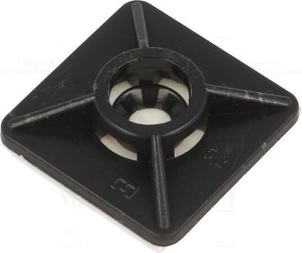 10x Tie-Wrap Kabelbinderhouder ZWART 19x19 mm Zelfklevend