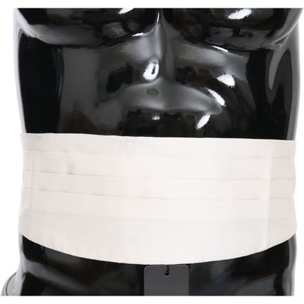 Dolce & Gabbana Witte Mannen Taille Riem 100% Zijde Cummerbund