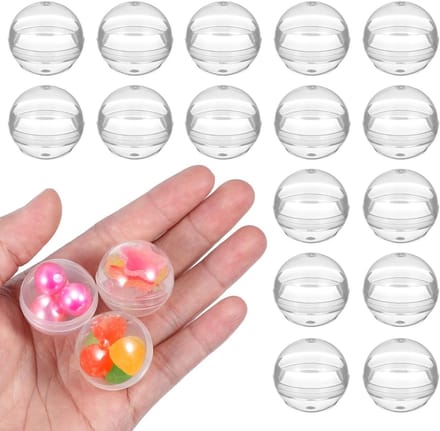 Pack van 100 Transparante Plastic Ballen voor Capsule Machines, Creatieve Projecten en Speelgoedaccessoires