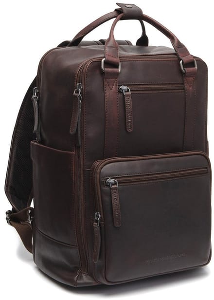 Chesterfield Calden Waxed Pull Up Rugzak met 15" Laptopvak - Bruin