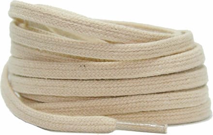 Platte katoenen veters 6mm Lichtbeige 120cm - sneakers
