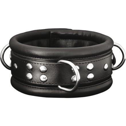XX-Dreamtoys - leren halsband breed zwart