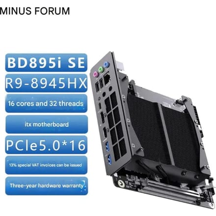 Minisforum BD895i SE Mini PC ITX moederbord, AMD Ryzen R9-8945HX 16-Core 32-Thread high-performance CPU-kit