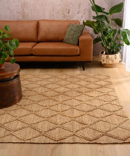 Vloerkleed ruiten - Forde naturel 240x340