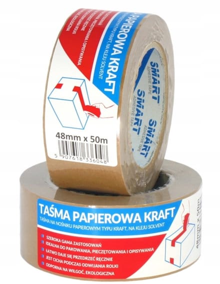 Papieren Kraft Verpakkingstape Solvent 48mm x 50m - Bruin