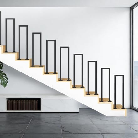 Trapleuning Metaal - Balustrade Buizen - Veiligheid Thuis - Roestwerende Coating - 100 cm - Zwart