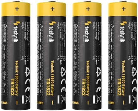 Technik Oplaadbare Lithium Batterij - Li-ion - 18650 / TR1822 - 2200mAh - 3.7V - 4 stuks