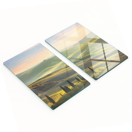 Decoratieve glazen snij- en serveerplanken Toscane Cipres 2x30x52 cm