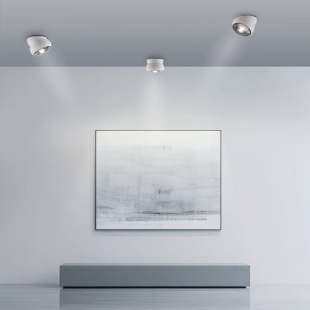 LED plafondspot PURE Move, wit, Ø 12 cm, metaal/glas