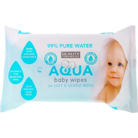 Beauty Formulas Aqua vochtige doekjes - 56 stuks