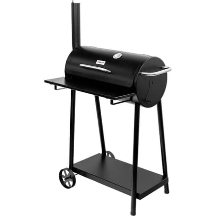 Mega-M Barrel - Houtskoolbarbecue - Met schoorsteen - Ingebouwde thermometer - Dubbel grillrooster