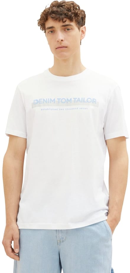 Tom Tailor Denim - T-shirt met logoprint - Maat M - White