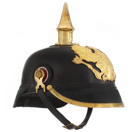 Réplique Antique de Pickelhaube Prussienne pour LARP Acier Noir