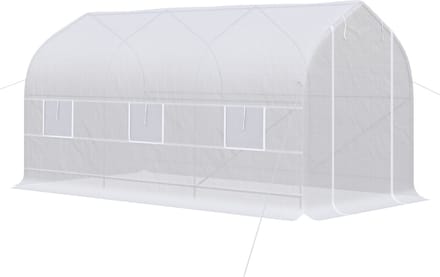 Outsunny Tunnelkas - PE - 400x200x200cm - Wit