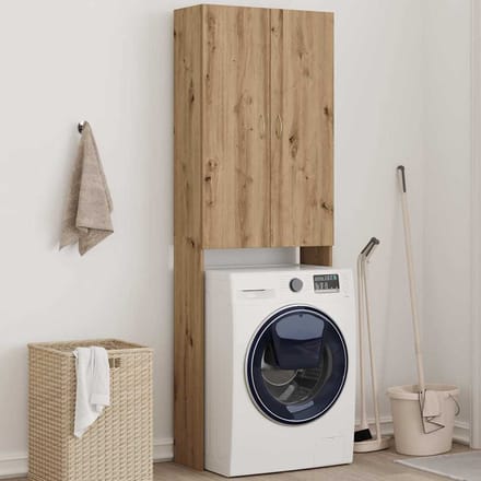 vidaXL - Wasmachinekast - 64x25,5x190 - cm - artisanaal - eikenkleur