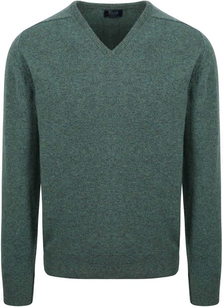 William Lockie Pullover Wol Moorland Groen - Maat 3XL - Heren - Pullovers