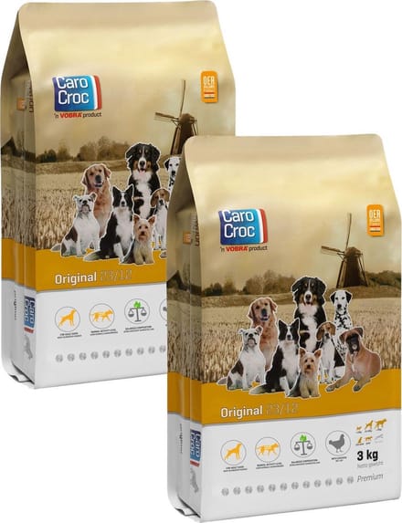 Carocroc Original Vlees&Gevogelte&Rijst - Hondenvoer - 2 x 3 kg