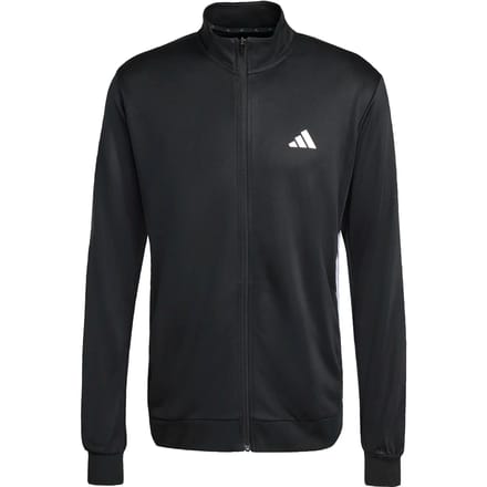 Adidas Workout Essentials All-set 3 Stripes Knit Sweatshirt Met Rits Zwart S Man