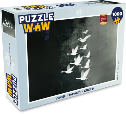 Puzzel Vogel - Japandi - Groen - Legpuzzel - Puzzel 1000 stukjes volwassenen