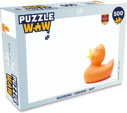 Puzzel Badeend - Oranje - Wit - Legpuzzel - Puzzel 500 stukjes