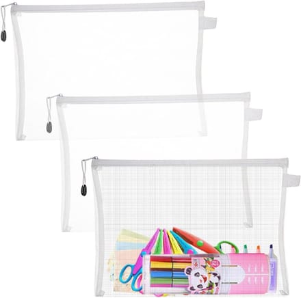 Opbergzak - Puzzel Organizer - Spullen Sorteren - Transparant Nylon - 3 Stuks - Diverse Kleuren