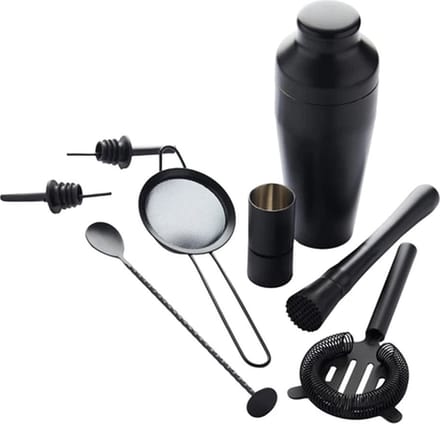 Point Virgule cocktailset set van 8 zwart