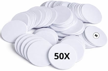 50x NTAG215 NFC Tags met plakrand – Wit – Compatibel met TagMo - Sticker
