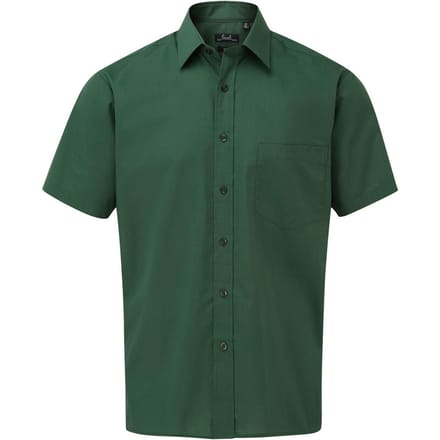 Premier Herenshirt met korte mouwen Popeline (Fles groen)