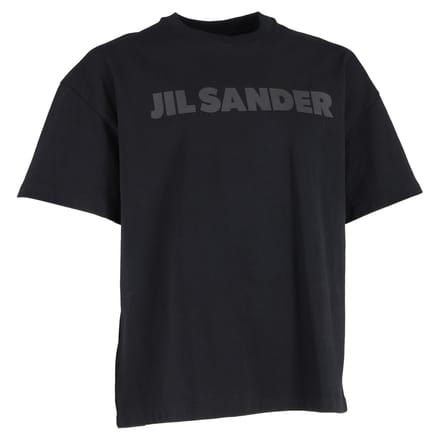 Jil Sander Logo T-shirt in Zwarte Katoen