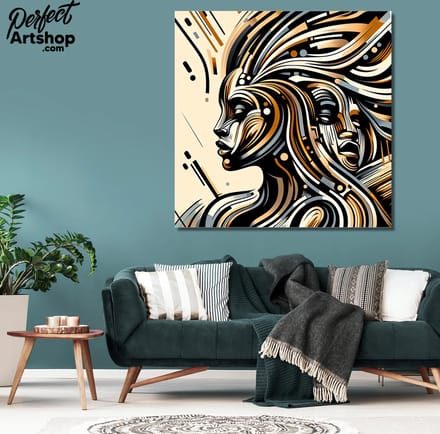 AFRICAN ABSTRACT: 80x80cm Plexiglas. Decoratie - Afrika - Modern - Aards - Kunst